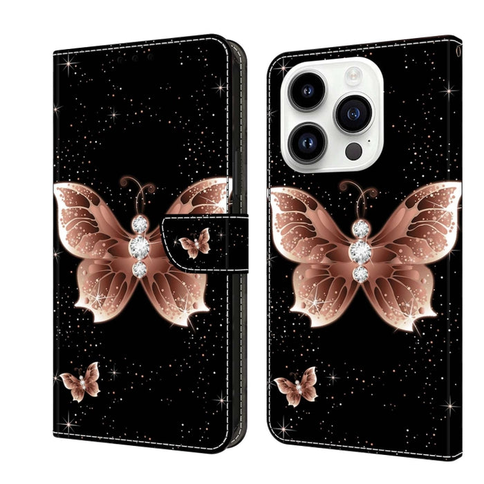 Funda protectora de cuero para teléfono Crystal 3D a prueba de golpes, For iPhone 14 Plus, For iPhone 15 Pro Max, For iPhone 13 / 14, For iPhone 15 Pro, For iPhone 14 Pro