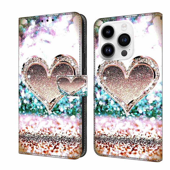 Funda protectora de cuero para teléfono Crystal 3D a prueba de golpes, For iPhone 14 Plus, For iPhone 15 Pro Max, For iPhone 13 / 14, For iPhone 15 Pro, For iPhone 14 Pro