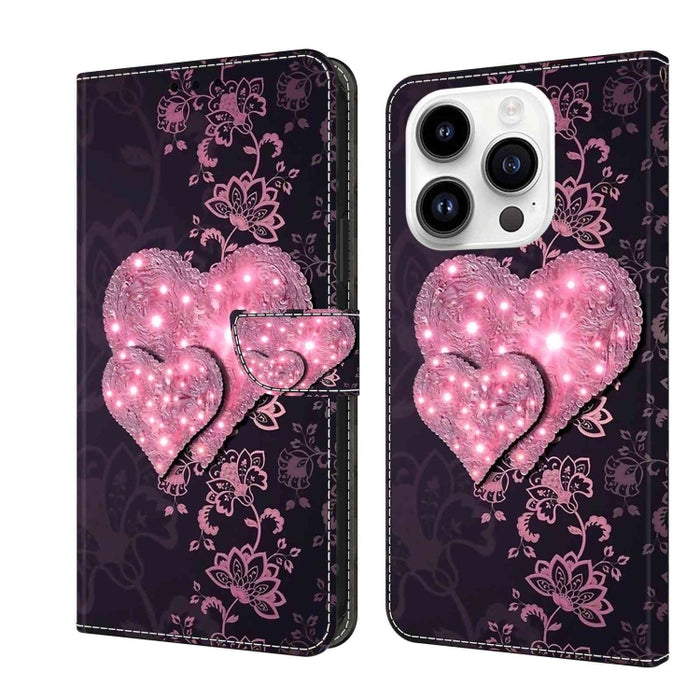 Funda protectora de cuero para teléfono Crystal 3D a prueba de golpes, For iPhone 14 Plus, For iPhone 15 Pro Max, For iPhone 13 / 14, For iPhone 15 Pro, For iPhone 14 Pro