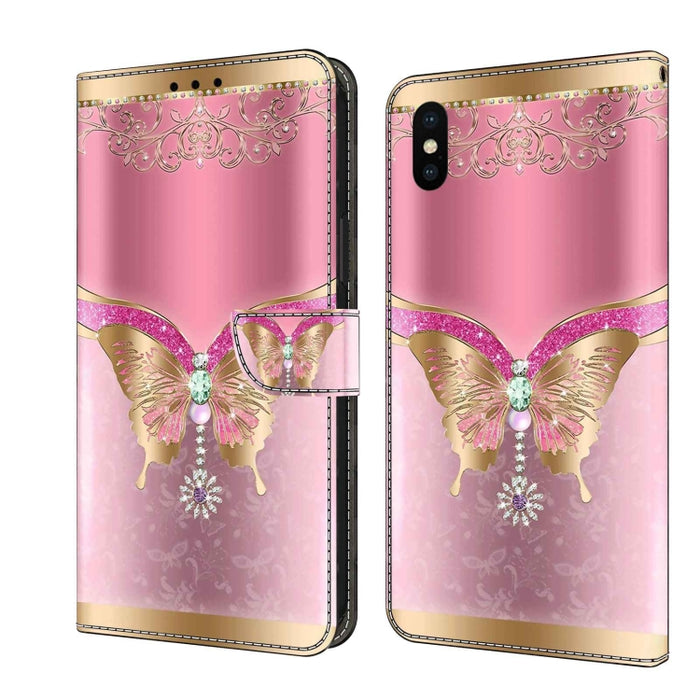 Funda protectora de cuero para teléfono Crystal 3D a prueba de golpes, For iPhone X / XS, For iPhone XR, For iPhone XS Max, For iPhone 6 Plus / 7 Plus / 8 Plus, For iPhone 6 / 7