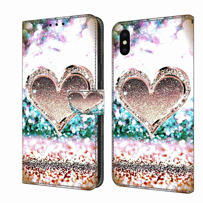 Funda protectora de cuero para teléfono Crystal 3D a prueba de golpes, For iPhone X / XS, For iPhone XR, For iPhone XS Max, For iPhone 6 Plus / 7 Plus / 8 Plus, For iPhone 6 / 7