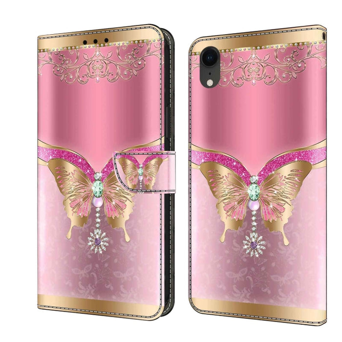 Funda protectora de cuero para teléfono Crystal 3D a prueba de golpes, For iPhone X / XS, For iPhone XR, For iPhone XS Max, For iPhone 6 Plus / 7 Plus / 8 Plus, For iPhone 6 / 7