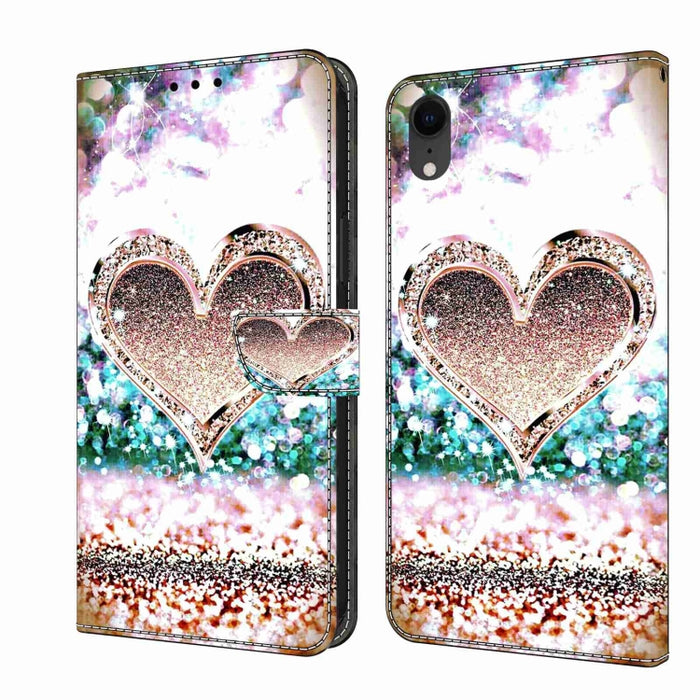 Funda protectora de cuero para teléfono Crystal 3D a prueba de golpes, For iPhone X / XS, For iPhone XR, For iPhone XS Max, For iPhone 6 Plus / 7 Plus / 8 Plus, For iPhone 6 / 7