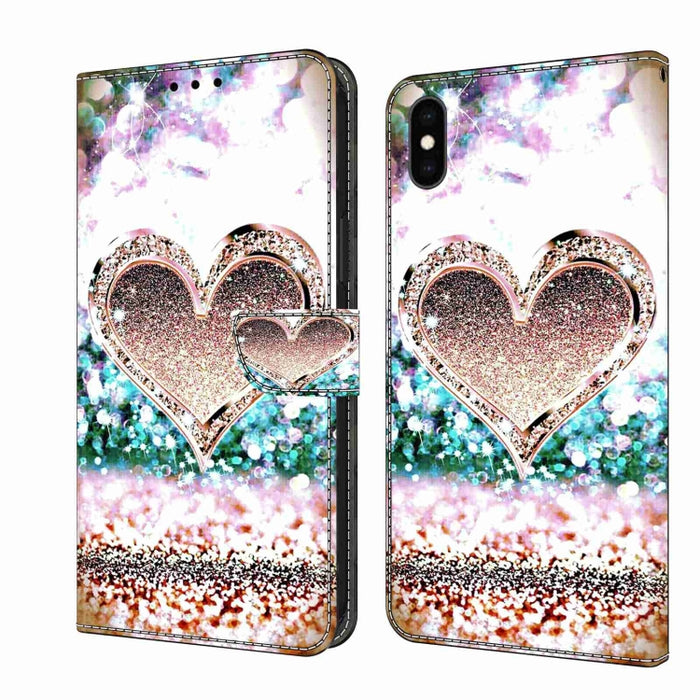 Funda protectora de cuero para teléfono Crystal 3D a prueba de golpes, For iPhone X / XS, For iPhone XR, For iPhone XS Max, For iPhone 6 Plus / 7 Plus / 8 Plus, For iPhone 6 / 7