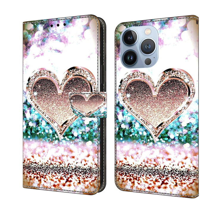 Funda protectora de cuero para teléfono Crystal 3D a prueba de golpes, For iPhone 14 Plus, For iPhone 15 Pro Max, For iPhone 13 / 14, For iPhone 15 Pro, For iPhone 14 Pro