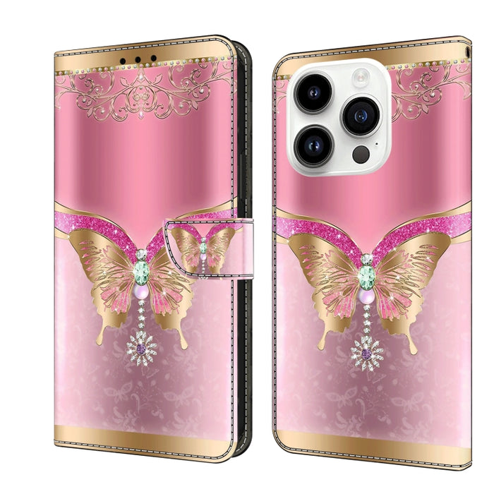 Funda protectora de cuero para teléfono Crystal 3D a prueba de golpes, For iPhone 14 Plus, For iPhone 15 Pro Max, For iPhone 13 / 14, For iPhone 15 Pro, For iPhone 14 Pro