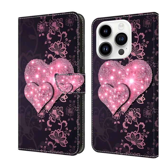 Funda protectora de cuero para teléfono Crystal 3D a prueba de golpes, For iPhone 14 Plus, For iPhone 15 Pro Max, For iPhone 13 / 14, For iPhone 15 Pro, For iPhone 14 Pro