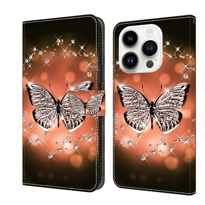 Funda protectora de cuero para teléfono Crystal 3D a prueba de golpes, For iPhone 14 Plus, For iPhone 15 Pro Max, For iPhone 13 / 14, For iPhone 15 Pro, For iPhone 14 Pro