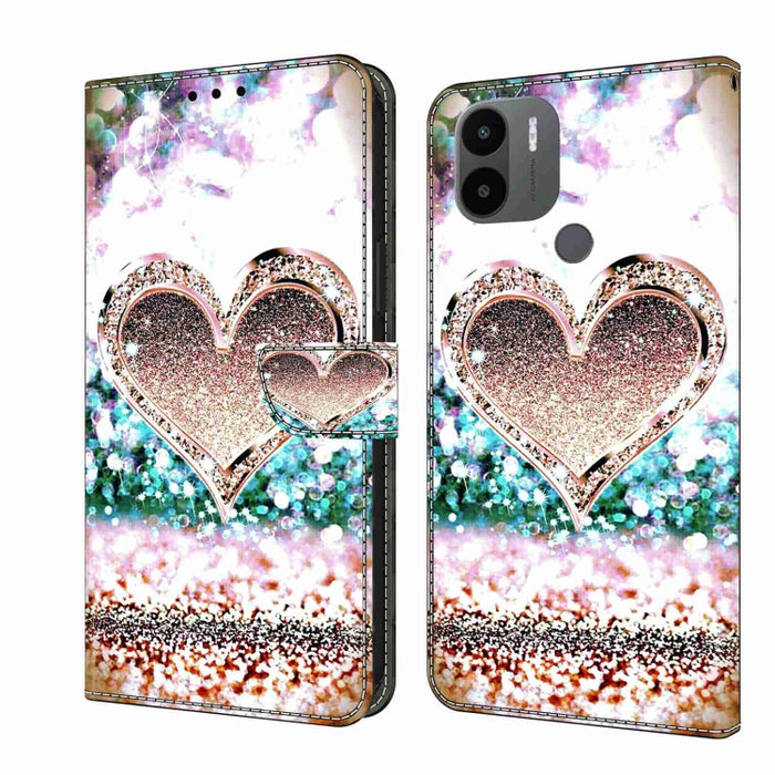 Funda protectora de cuero para teléfono Crystal 3D a prueba de golpes, For Xiaomi Redmi A1+ / A2 / A2+, For Xiaomi 13T Pro, For Xiaomi Redmi Note 12 4G, For Xiaomi Redmi Note 12 Pro+, For Xiaomi Redmi Note 12 5G Global / Poco X5