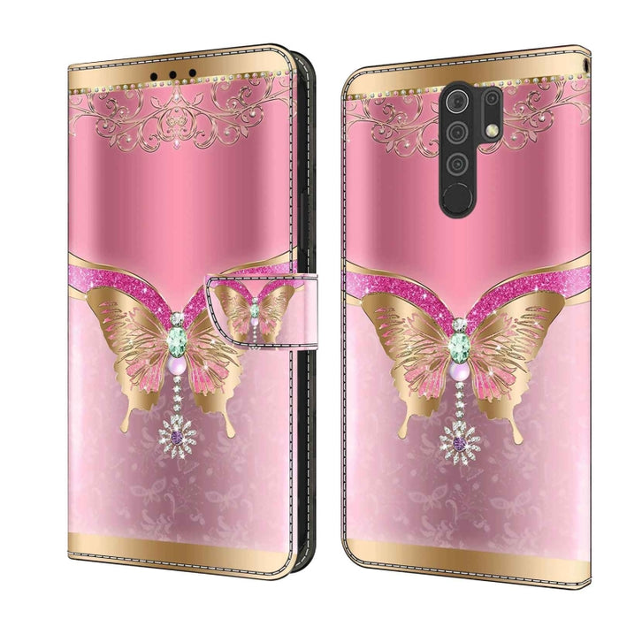 Funda protectora de cuero para teléfono Crystal 3D a prueba de golpes, For Xiaomi Redmi Note 10 4G, For Xiaomi Redmi 9T, For Xiaomi Redmi 9A, For Xiaomi Redmi 9, For Xiaomi Redmi 9C