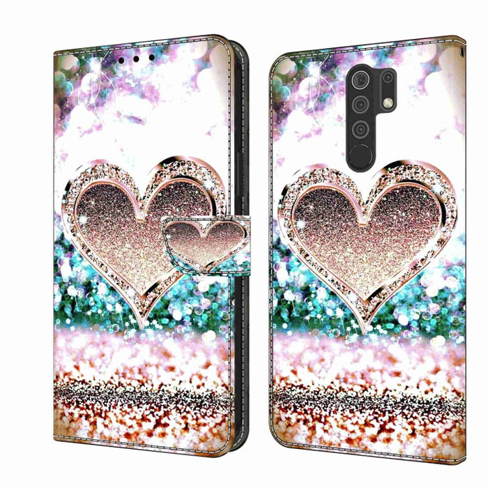 Funda protectora de cuero para teléfono Crystal 3D a prueba de golpes, For Xiaomi Redmi Note 10 4G, For Xiaomi Redmi 9T, For Xiaomi Redmi 9A, For Xiaomi Redmi 9, For Xiaomi Redmi 9C