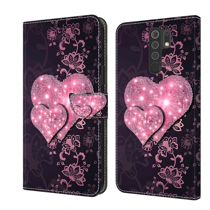 Funda protectora de cuero para teléfono Crystal 3D a prueba de golpes, For Xiaomi Redmi Note 10 4G, For Xiaomi Redmi 9T, For Xiaomi Redmi 9A, For Xiaomi Redmi 9, For Xiaomi Redmi 9C