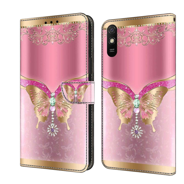 Funda protectora de cuero para teléfono Crystal 3D a prueba de golpes, For Xiaomi Redmi Note 10 4G, For Xiaomi Redmi 9T, For Xiaomi Redmi 9A, For Xiaomi Redmi 9, For Xiaomi Redmi 9C