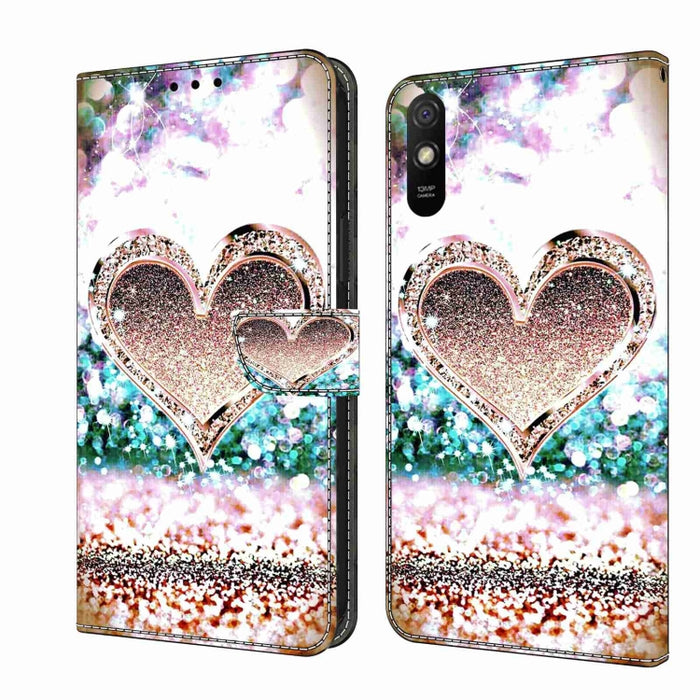 Funda protectora de cuero para teléfono Crystal 3D a prueba de golpes, For Xiaomi Redmi Note 10 4G, For Xiaomi Redmi 9T, For Xiaomi Redmi 9A, For Xiaomi Redmi 9, For Xiaomi Redmi 9C