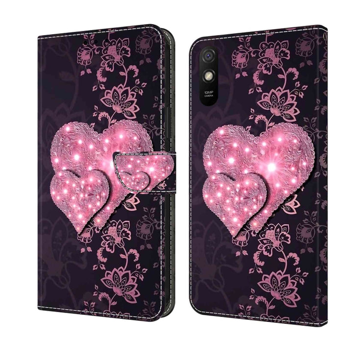 Funda protectora de cuero para teléfono Crystal 3D a prueba de golpes, For Xiaomi Redmi Note 10 4G, For Xiaomi Redmi 9T, For Xiaomi Redmi 9A, For Xiaomi Redmi 9, For Xiaomi Redmi 9C