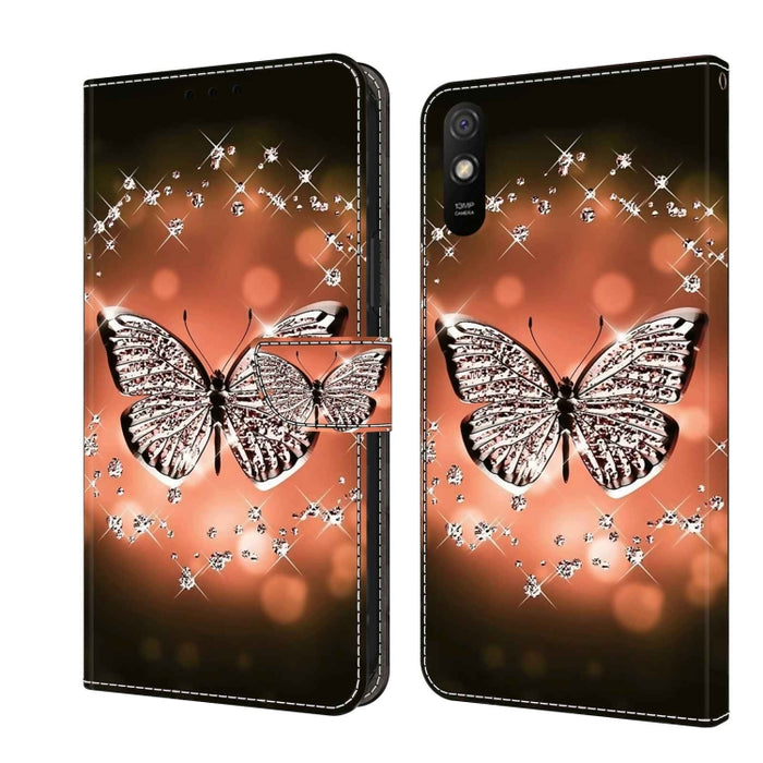 Funda protectora de cuero para teléfono Crystal 3D a prueba de golpes, For Xiaomi Redmi Note 10 4G, For Xiaomi Redmi 9T, For Xiaomi Redmi 9A, For Xiaomi Redmi 9, For Xiaomi Redmi 9C