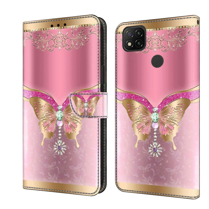 Funda protectora de cuero para teléfono Crystal 3D a prueba de golpes, For Xiaomi Redmi Note 10 4G, For Xiaomi Redmi 9T, For Xiaomi Redmi 9A, For Xiaomi Redmi 9, For Xiaomi Redmi 9C