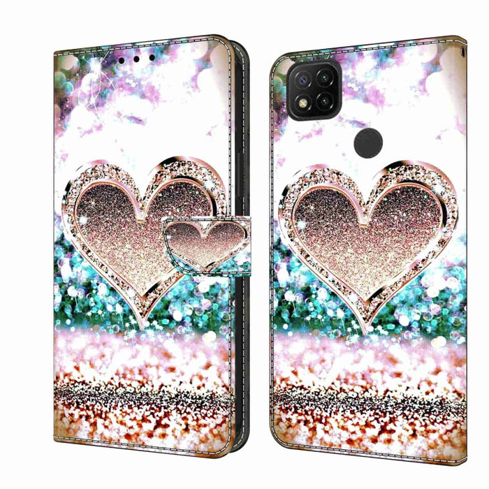 Funda protectora de cuero para teléfono Crystal 3D a prueba de golpes, For Xiaomi Redmi Note 10 4G, For Xiaomi Redmi 9T, For Xiaomi Redmi 9A, For Xiaomi Redmi 9, For Xiaomi Redmi 9C