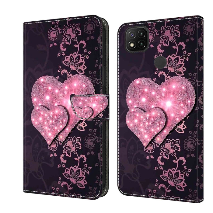 Funda protectora de cuero para teléfono Crystal 3D a prueba de golpes, For Xiaomi Redmi Note 10 4G, For Xiaomi Redmi 9T, For Xiaomi Redmi 9A, For Xiaomi Redmi 9, For Xiaomi Redmi 9C