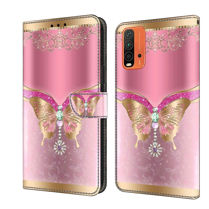 Funda protectora de cuero para teléfono Crystal 3D a prueba de golpes, For Xiaomi Redmi Note 10 4G, For Xiaomi Redmi 9T, For Xiaomi Redmi 9A, For Xiaomi Redmi 9, For Xiaomi Redmi 9C