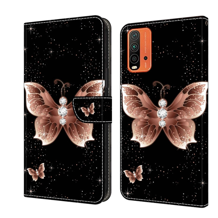 Funda protectora de cuero para teléfono Crystal 3D a prueba de golpes, For Xiaomi Redmi Note 10 4G, For Xiaomi Redmi 9T, For Xiaomi Redmi 9A, For Xiaomi Redmi 9, For Xiaomi Redmi 9C