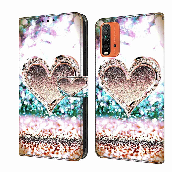 Funda protectora de cuero para teléfono Crystal 3D a prueba de golpes, For Xiaomi Redmi Note 10 4G, For Xiaomi Redmi 9T, For Xiaomi Redmi 9A, For Xiaomi Redmi 9, For Xiaomi Redmi 9C