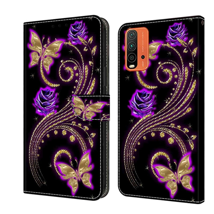 Funda protectora de cuero para teléfono Crystal 3D a prueba de golpes, For Xiaomi Redmi Note 10 4G, For Xiaomi Redmi 9T, For Xiaomi Redmi 9A, For Xiaomi Redmi 9, For Xiaomi Redmi 9C