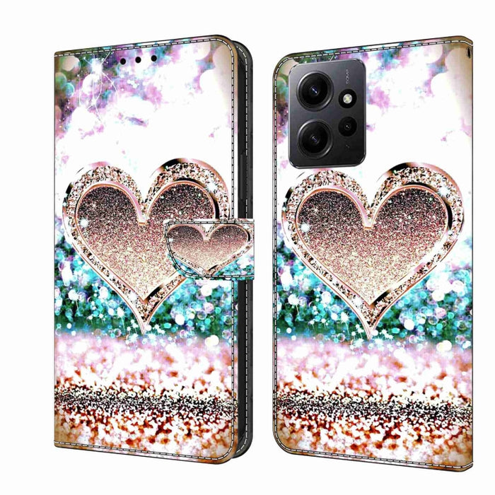 Funda protectora de cuero para teléfono Crystal 3D a prueba de golpes, For Xiaomi Redmi A1+ / A2 / A2+, For Xiaomi 13T Pro, For Xiaomi Redmi Note 12 4G, For Xiaomi Redmi Note 12 Pro+, For Xiaomi Redmi Note 12 5G Global / Poco X5