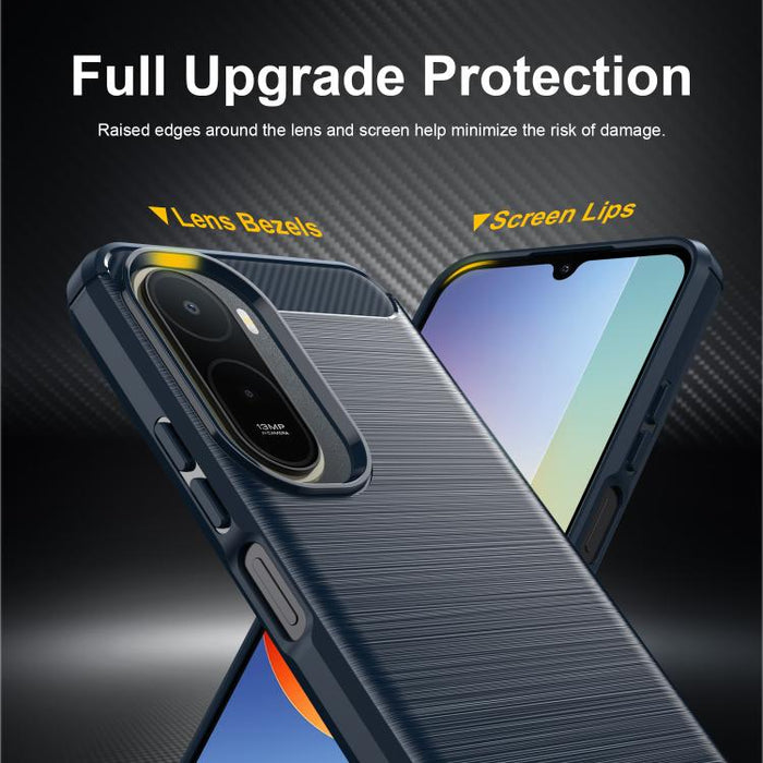Caja de teléfono TPU de fibra de carbono con textura cepillada, For Redmi A7 Pro 171mm / Poco C85x 5G, For Redmi R70m 5G, For Redmi R70 5G, For Redmi 15a 5G, For Redmi Turbo 5 Max / Poco X8 Pro Max, For Redmi Turbo 5 5G / Poco X8 Pro 5G                ...