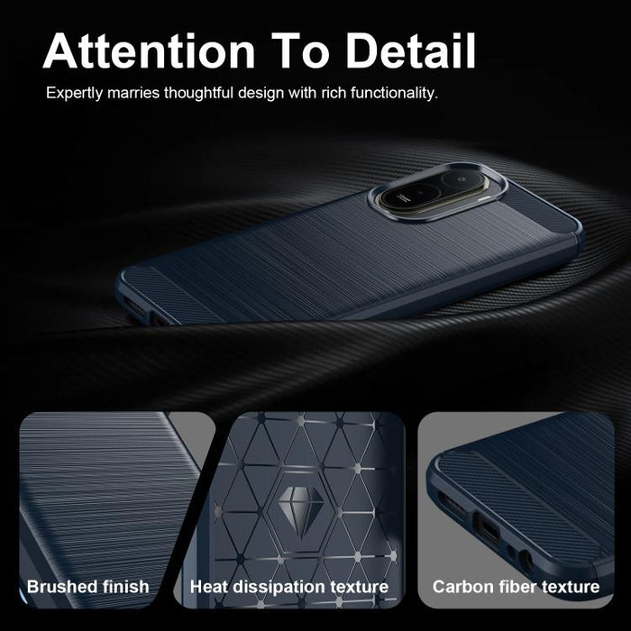 Caja de teléfono TPU de fibra de carbono con textura cepillada, For Redmi A7 Pro 171mm / Poco C85x 5G, For Redmi R70m 5G, For Redmi R70 5G, For Redmi 15a 5G, For Redmi Turbo 5 Max / Poco X8 Pro Max, For Redmi Turbo 5 5G / Poco X8 Pro 5G                ...