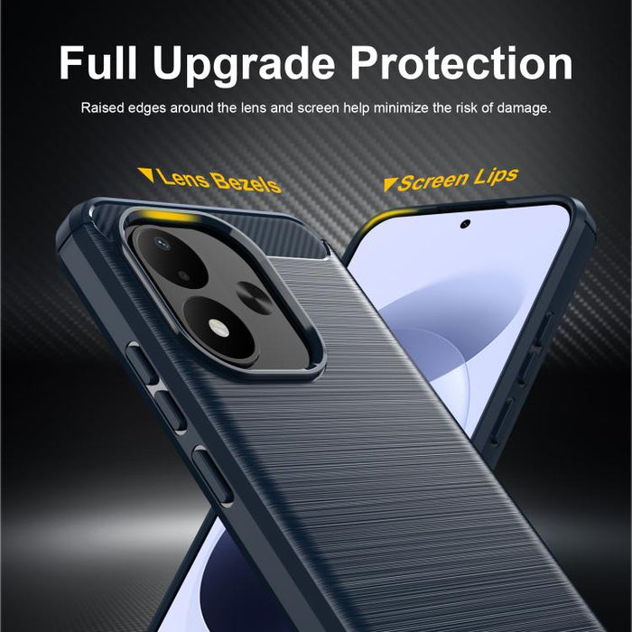 Caja de teléfono TPU de fibra de carbono con textura cepillada, For Redmi A7 Pro 171mm / Poco C85x 5G, For Redmi R70m 5G, For Redmi R70 5G, For Redmi 15a 5G, For Redmi Turbo 5 Max / Poco X8 Pro Max, For Redmi Turbo 5 5G / Poco X8 Pro 5G                ...