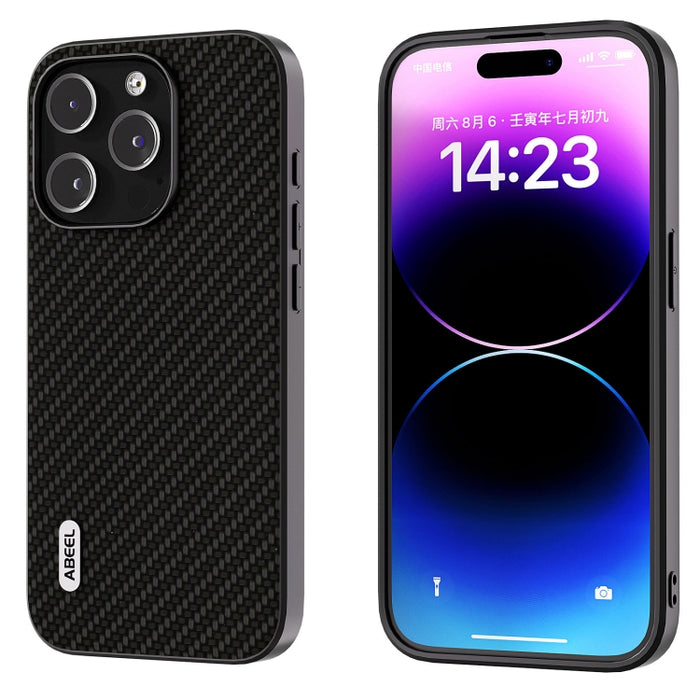 Funda protectora para teléfono con textura de fibra de carbono ABEEL