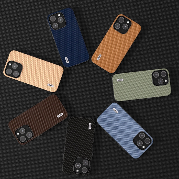 Funda protectora para teléfono con textura de fibra de carbono ABEEL