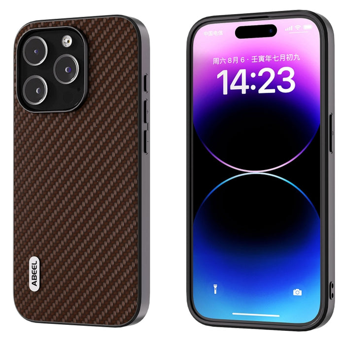 Funda protectora para teléfono con textura de fibra de carbono ABEEL