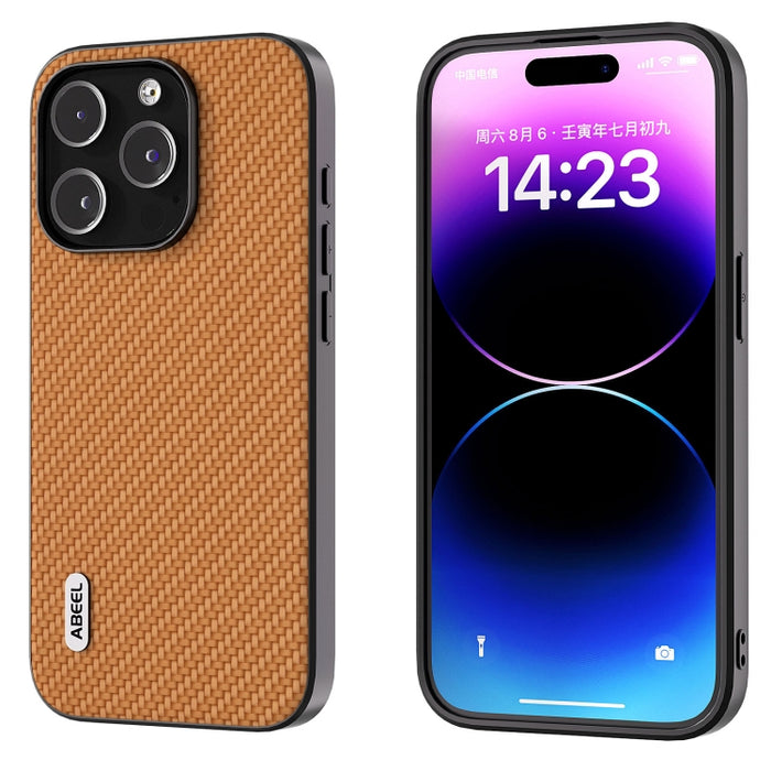 Funda protectora para teléfono con textura de fibra de carbono ABEEL
