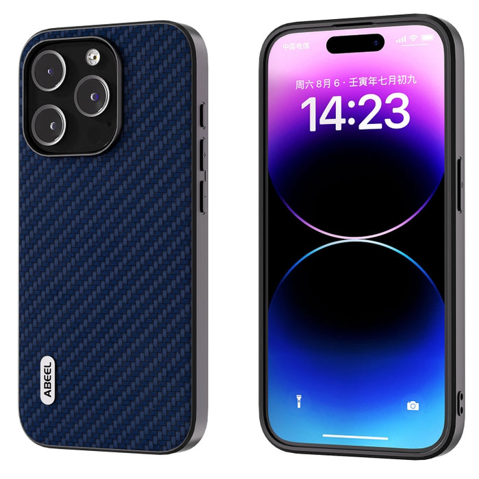 Funda protectora para teléfono con textura de fibra de carbono ABEEL
