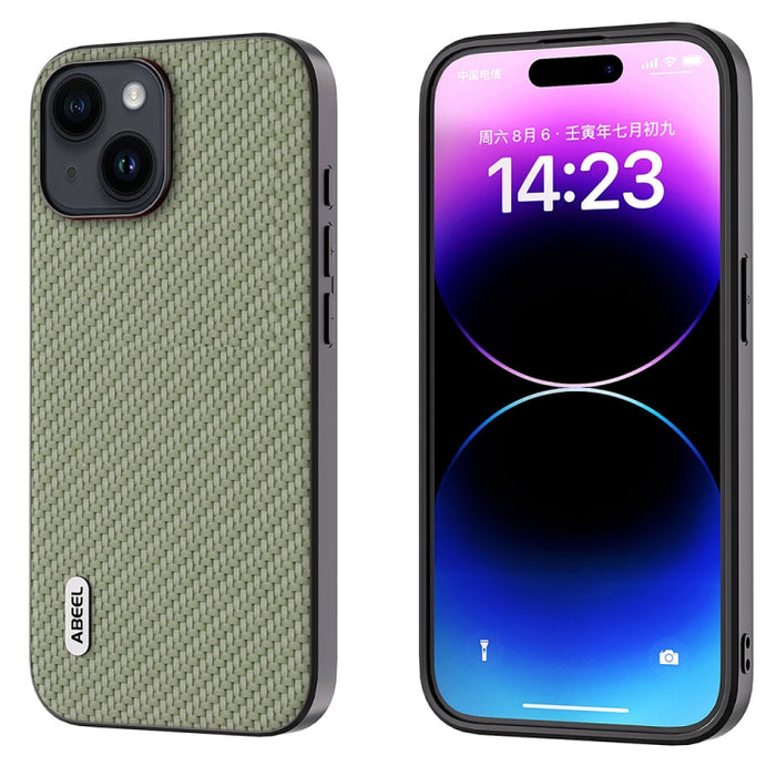 Funda protectora para teléfono con textura de fibra de carbono ABEEL