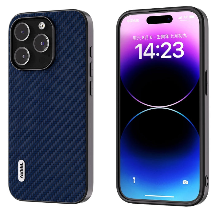 Funda protectora para teléfono con textura de fibra de carbono ABEEL