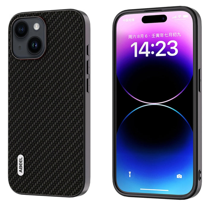 Funda protectora para teléfono con textura de fibra de carbono ABEEL