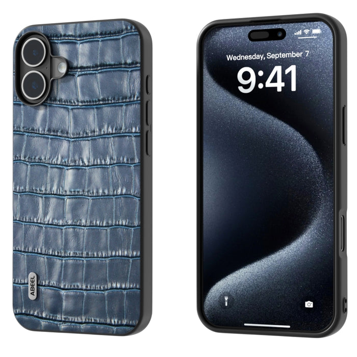 Estuche para teléfono de cuero genuino con textura de cocodrilo ABEEL