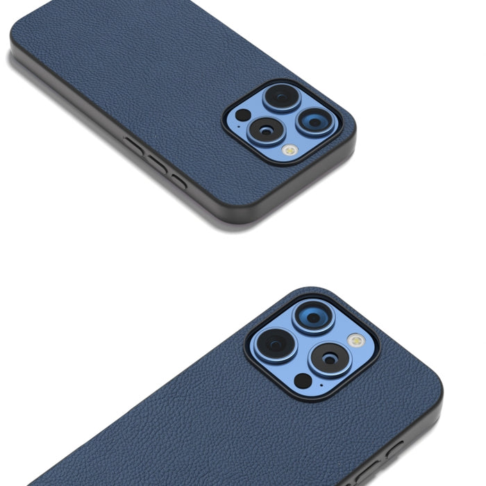 Funda para teléfono con textura Litchi de cuero genuino ABEEL + PC