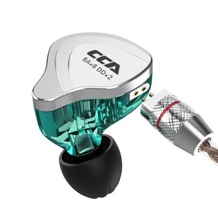 CCA CCA-C10 Auricular intrauditivo híbrido controlado por cable de diez unidades chapado en oro de 3,5 mm