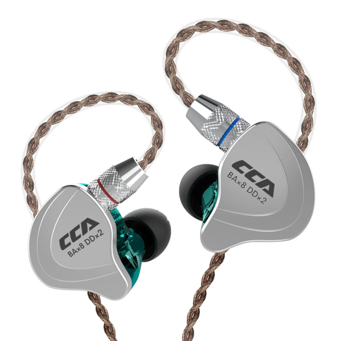 CCA CCA-C10 Auricular intrauditivo híbrido controlado por cable de diez unidades chapado en oro de 3,5 mm