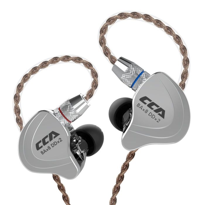 CCA CCA-C10 Auricular intrauditivo híbrido controlado por cable de diez unidades chapado en oro de 3,5 mm