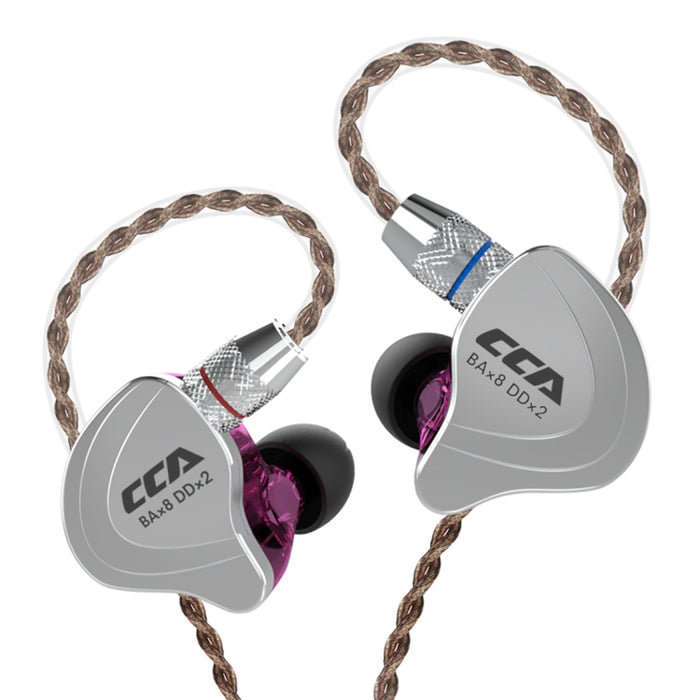 CCA CCA-C10 Auricular intrauditivo híbrido controlado por cable de diez unidades chapado en oro de 3,5 mm
