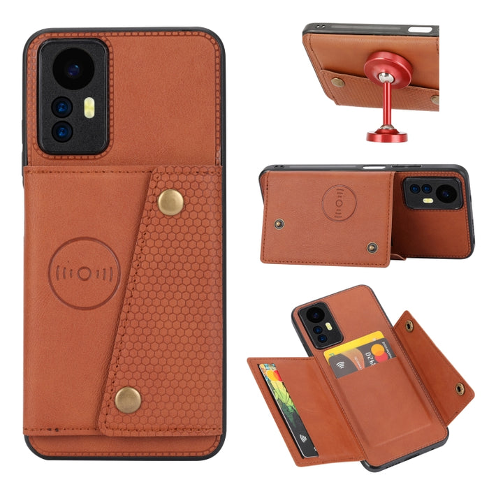 Estuche magnético para teléfono con ranuras para tarjetas con doble hebilla, For Xiaomi Redmi K70 Ultra, For Xiaomi Redmi 13 4G Global, For Xiaomi Redmi Note 13 Pro 4G Global, For Xiaomi Redmi Note 13 4G Global, For Xiaomi 14 Ultra                     ...
