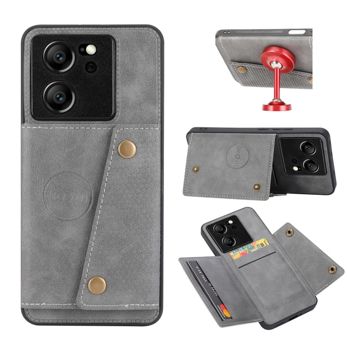 Estuche magnético para teléfono con ranuras para tarjetas con doble hebilla, For Xiaomi Redmi K70 Ultra, For Xiaomi Redmi 13 4G Global, For Xiaomi Redmi Note 13 Pro 4G Global, For Xiaomi Redmi Note 13 4G Global, For Xiaomi 14 Ultra                     ...
