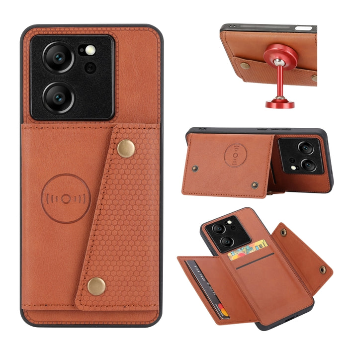 Estuche magnético para teléfono con ranuras para tarjetas con doble hebilla, For Xiaomi Redmi K70 Ultra, For Xiaomi Redmi 13 4G Global, For Xiaomi Redmi Note 13 Pro 4G Global, For Xiaomi Redmi Note 13 4G Global, For Xiaomi 14 Ultra                     ...