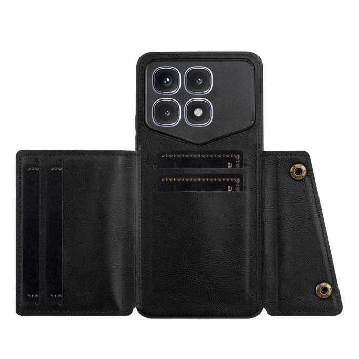 Estuche magnético para teléfono con ranuras para tarjetas con doble hebilla, For Xiaomi Redmi K70 Ultra, For Xiaomi Redmi 13 4G Global, For Xiaomi Redmi Note 13 Pro 4G Global, For Xiaomi Redmi Note 13 4G Global, For Xiaomi 14 Ultra                     ...