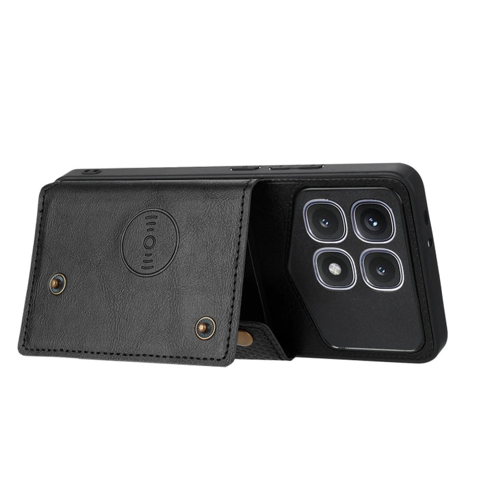 Estuche magnético para teléfono con ranuras para tarjetas con doble hebilla, For Xiaomi Redmi K70 Ultra, For Xiaomi Redmi 13 4G Global, For Xiaomi Redmi Note 13 Pro 4G Global, For Xiaomi Redmi Note 13 4G Global, For Xiaomi 14 Ultra                     ...